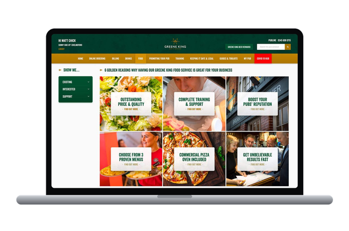 Food services on a laptop