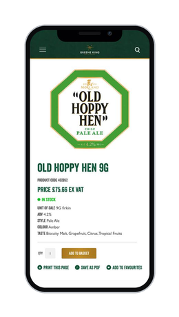 Product page on a phone
