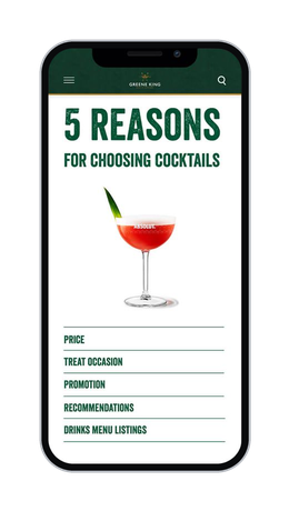 Cocktails guide on a phone