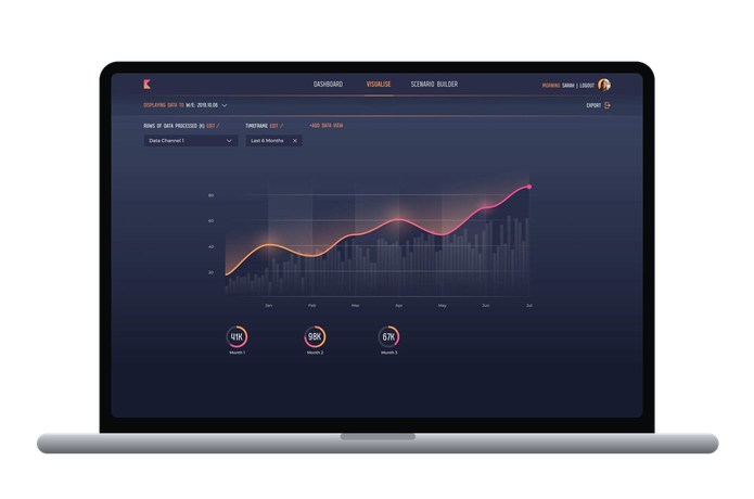 Scenario builder on a laptop